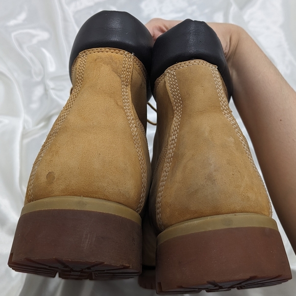 Timberland Men’s 17 Wide Big and Tall Light Brown Leather Lace Up Work Boots - Picture 4 of 12